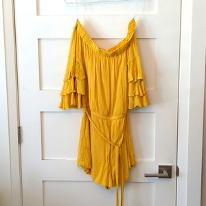 Lulu's Yellow Romper - Shoulderless